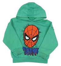Zelená mikina Spiderman s kapucňou Primark