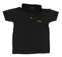 Tmavomodré vzorované polo tričko Hugo Boss