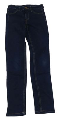 Tmavomodré skinny ankle regular waist rifle H&M