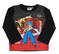 Černo-červeno-modré triko s klukem - BeyBlade