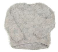 Svetlosivý chlpatý sveter s hviezdami H&M