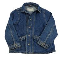 Modrá rifľová bunda s volánikmi