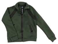 Kaki-čierna thermo prepínaci mikina s nápisom