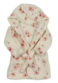 Smotanový plyšový chlpatý župan s kapucňou George