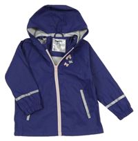 Tmavofialová nepromokavá bunda s motýly a kapucňou Lupilu