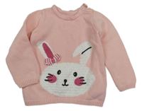 Ružový sveter s králikom Mothercare