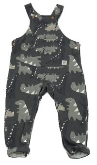 Antracitové laclové tepláky s dinosaury F&F