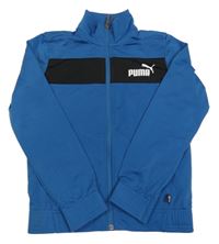 Modro-černá sportovní propínací mikina s logem Puma