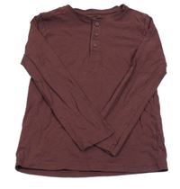 Vínové triko s knoflíky Tu