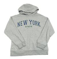 Sivá melírovaná mikina s nápisom a kapucňou Primark