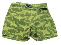 Neonově žluto-tmavomodré vzorované plážové kraťasy Body Glove