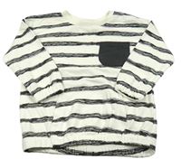 Bielo-čierna pruhovaná mikina s vreckom George