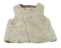 Béžová kožušinová podšitá vesta Zara