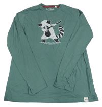 Tmavozelené tričko s mývalem