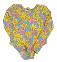 Světlemodro-žluto-růžové květované UV body