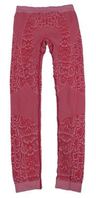 Čierno-ružové vzorované spodné funkčné legíny Crivit