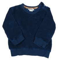 Petrolejová rebrovaná zamatová mikina