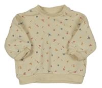 Béžová kvetovaná mikina H&M