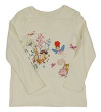 Krémové triko se zvířaty a vílou F&F