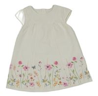 Biele šaty s kvetinami Mothercare