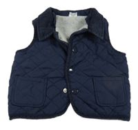 Tmavomodrá prošívaná šusťáková zateplená vesta F&F