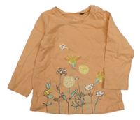 Meruňkové triko s květinami Tom Tailor