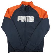 Antracitovo-červená sportovní propínací mikina Puma