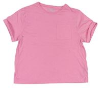 Neónově ružové crop tričko s vreckami F&F