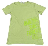 Zelené tričko s nápisom H&M