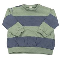 Zeleno-tmavomodrá pruhovaná lehká mikina H&M