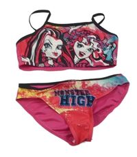 Tmavoružové dvoudílné plavky s Monster High