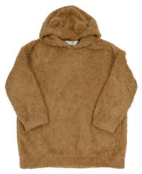 Hnedá chlpatá mikina s kapucňou H&M