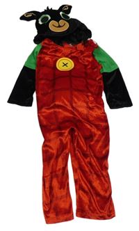 Kostým - červený sametový overal s kapucí - Bing Tu