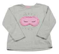 Šedé fleecové pyžamové triko s maskou Primark