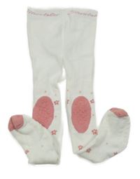 Bílo-růžové protiskluzové punčocháče na lezení s obrázkom