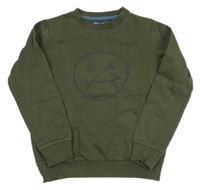 Tmavozelená mikina so smajlíkom