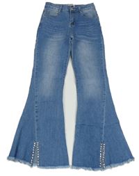 Světlemodré flare rifle s kamínky 