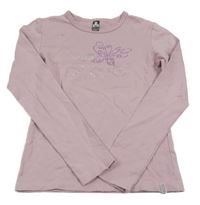 Lila tričko s nápisem z kamínků