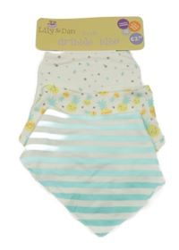 Nové - 3x slinták - bílo-modrý pruhovaný + bílý s ananasy + bílý vzorovaný Lily & Dan