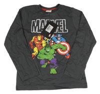 Nové - tmavosivé tričko s Marvel