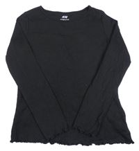 Čierne rebrované tričko H&M