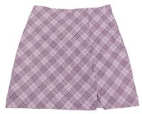 Lila kockovaná sukňa H&M
