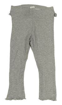 Sivé rebrované legíny s volánikom H&M