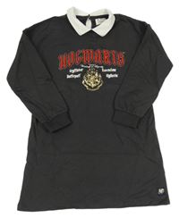Antracitové teplákové šaty s nápisy a límečkem - Harry Potter 