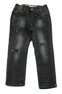 Tmavosivé skinny rifle s vyšúchaním