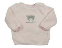 Svetloružová plyšová mikina s medvedíkom Nutmeg