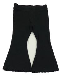 Černé žebrované flare legíny Next