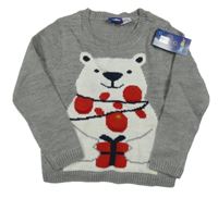 Nové - Sivý sveter s medvedíkom Lupilu