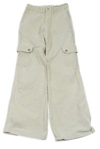 Smetanové široké cargo rifle Zara