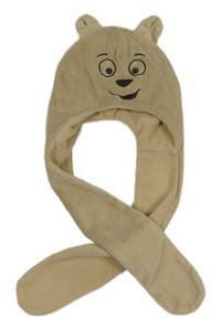 Béžová plyšová čepice s čumákem 